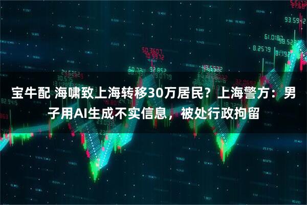 宝牛配 海啸致上海转移30万居民？上海警方：男子用AI生成不实信息，被处行政拘留