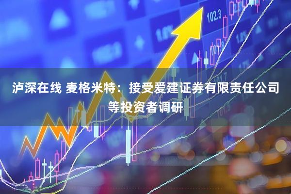 泸深在线 麦格米特：接受爱建证券有限责任公司等投资者调研